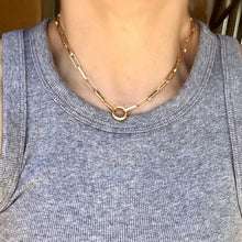 Load image into Gallery viewer, CAMPFIRE COUTURE 18K GOLD FILLED PAPERCLIP CHAIN NECKLACE FEATURING CARABINE
