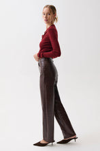 Load image into Gallery viewer, PISTOLA CASSIE BURGUNDY CROC PANT
