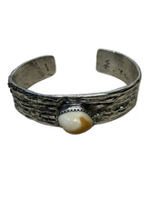 Load image into Gallery viewer, JW STERLING SILVER ELK IVORY TEXTURED CUFF BRACELET
