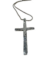 Load image into Gallery viewer, JW STERLING SILVER LARGE HAND CASTE CROSS  - 19”
