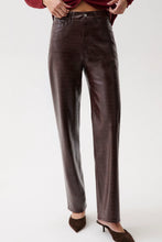 Load image into Gallery viewer, PISTOLA CASSIE BURGUNDY CROC PANT
