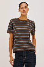 Load image into Gallery viewer, RAILS COTTON CASHMERE SHORT SLEEVE TEE - MOCHA STRIPE
