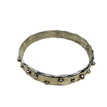 Load image into Gallery viewer, JW STERLING SILVER HOBNAIL HAMMERED BANGLE BRACELET
