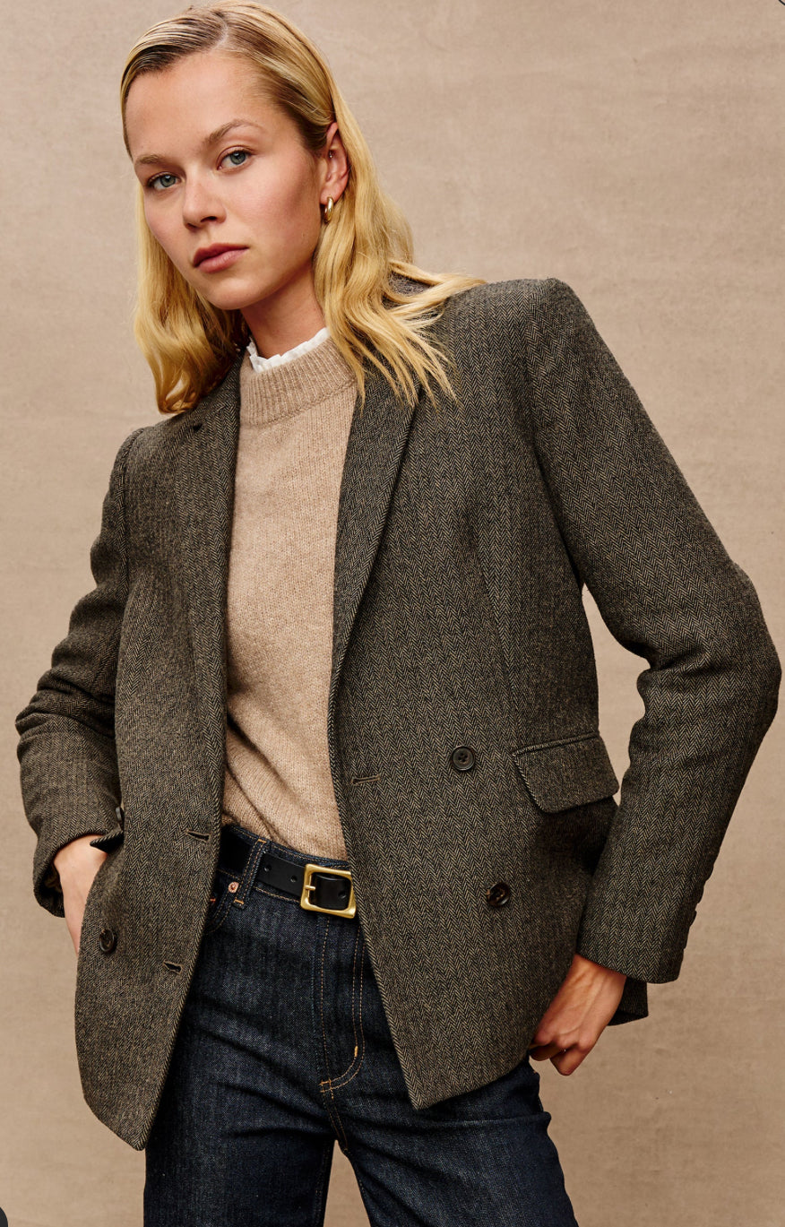 RAILS JAC BLAZER - CAMEL BLACK HERRINGBONE
