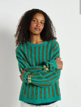 Load image into Gallery viewer, AMERICAN VINTAGE NENYBAY SWEATER STRIPED MINT KHAKI
