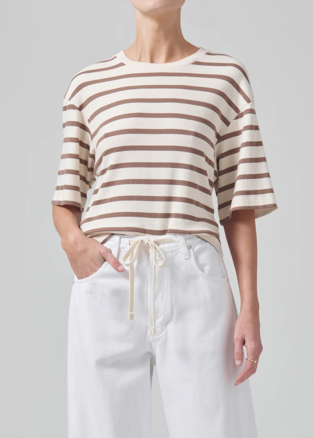 CITIZENS OF HUMANITY GOLDIE TEE - GINGER STRIPE