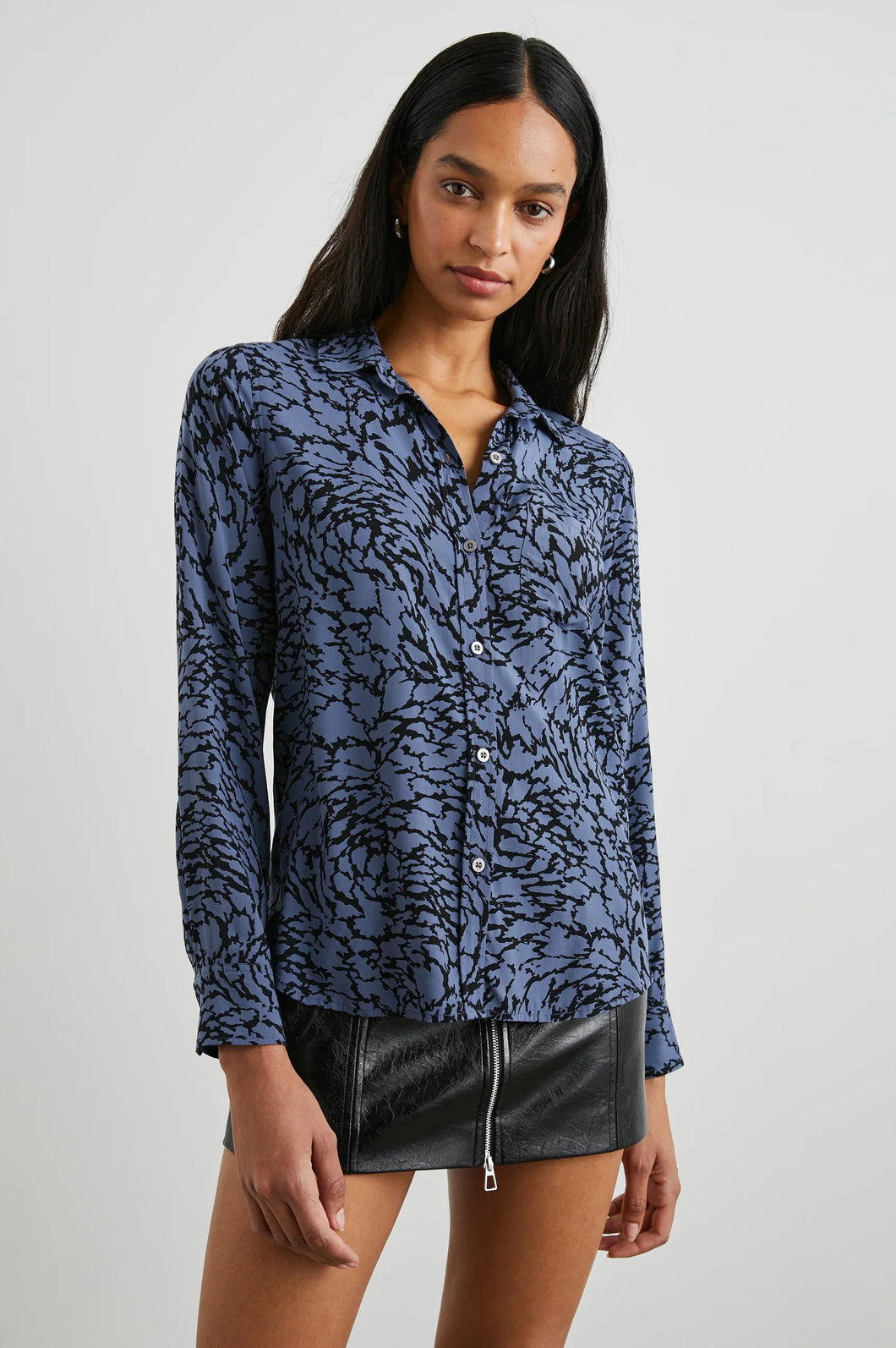 RAILS JOSEPHINE BUTTON-UP SHIRT - JAGGED MARBLE