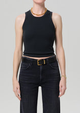 Load image into Gallery viewer, CITIZENS OF HUMANITY INEZ WAFFLE TANK - BLACK
