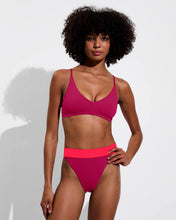 Load image into Gallery viewer, LEFT ON FRIDAY SWIM SUNDAY TOP -  PEPPER (CERISE)
