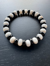 Load image into Gallery viewer, GEMSTONE CANDY BRACELET - CHECKERED (BLACK AND WHITE)
