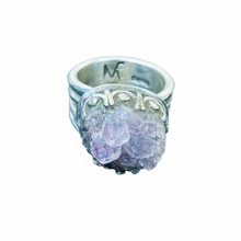 Load image into Gallery viewer, JW STERLING SILVER AMETHYST DRUZY RING - SIZE 7.5
