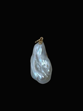 Load image into Gallery viewer, 14K GOLD CHARM, FREEFORM PEARL FACE WITH EMERALD, TOURMALINE AND DIAMOND
