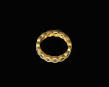 Load image into Gallery viewer, 14K MATT GOLD RING WITH BLUE SAPPHIRES
