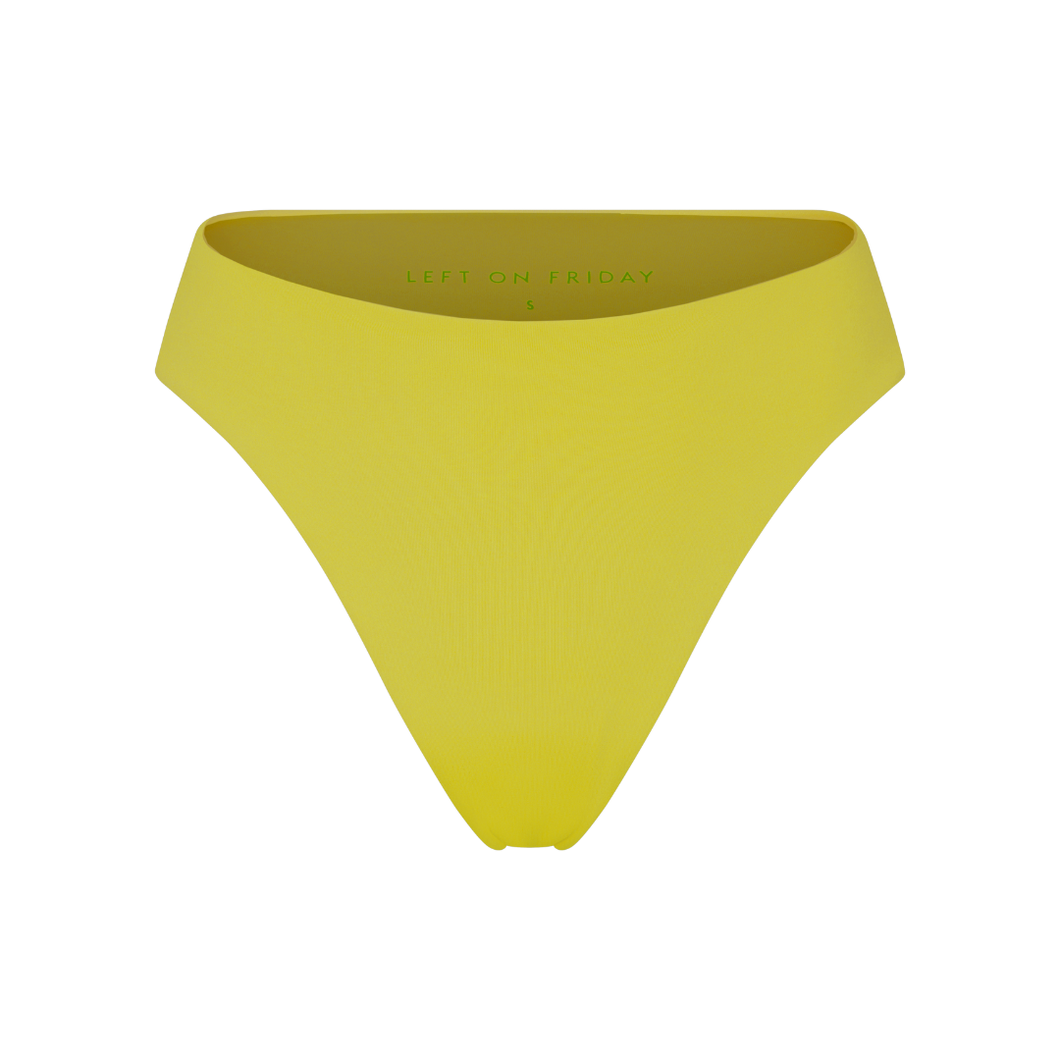 LEFT ON FRIDAY SWIM THROWBACK BOTTOM - SOUR (CHARTREUSE)