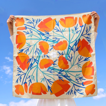 Load image into Gallery viewer, VOYAGER SILK CALIFORNIA POPPIES SILK SCARF
