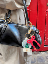 Load image into Gallery viewer, Solar Eclipse Hand-painted Coquette Bow Bag Charm + Keychain
